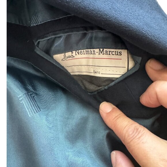 Lanvin Vintage Men's Blazer Feather Suede Single Breast 44L Chest Navy Blue - Picture 13 of 13